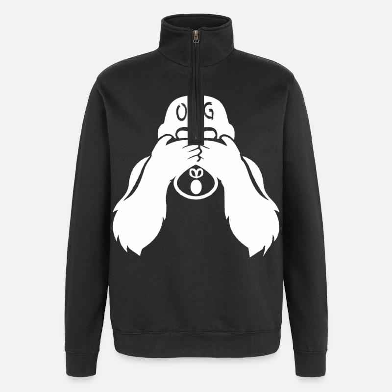 Witziger Gorilla OMG Affe - Quarter-Zip-Sweatshirt - Schwarz
