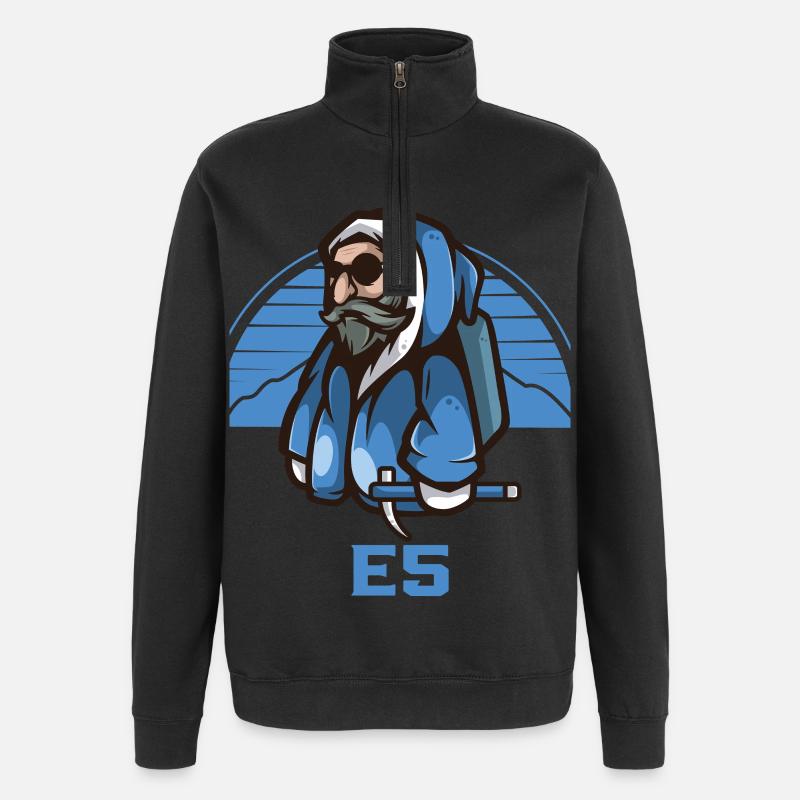 Alpenüberquerung E5 Alpenüberquerer - Quarter-Zip-Sweatshirt - Schwarz