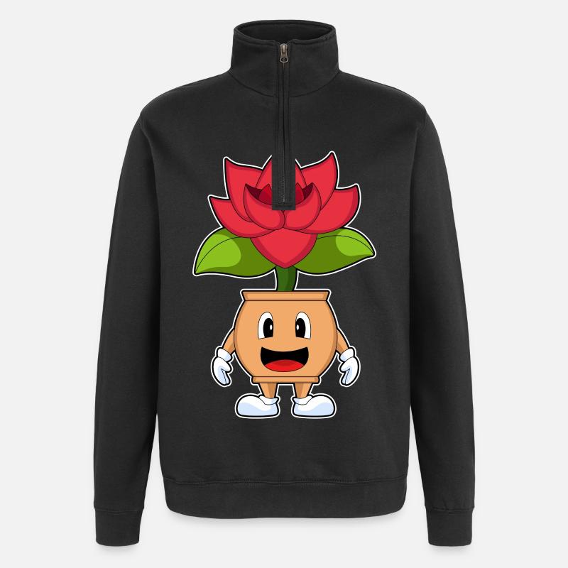Funny Rose - Quarter-Zip Sweatshirt - black