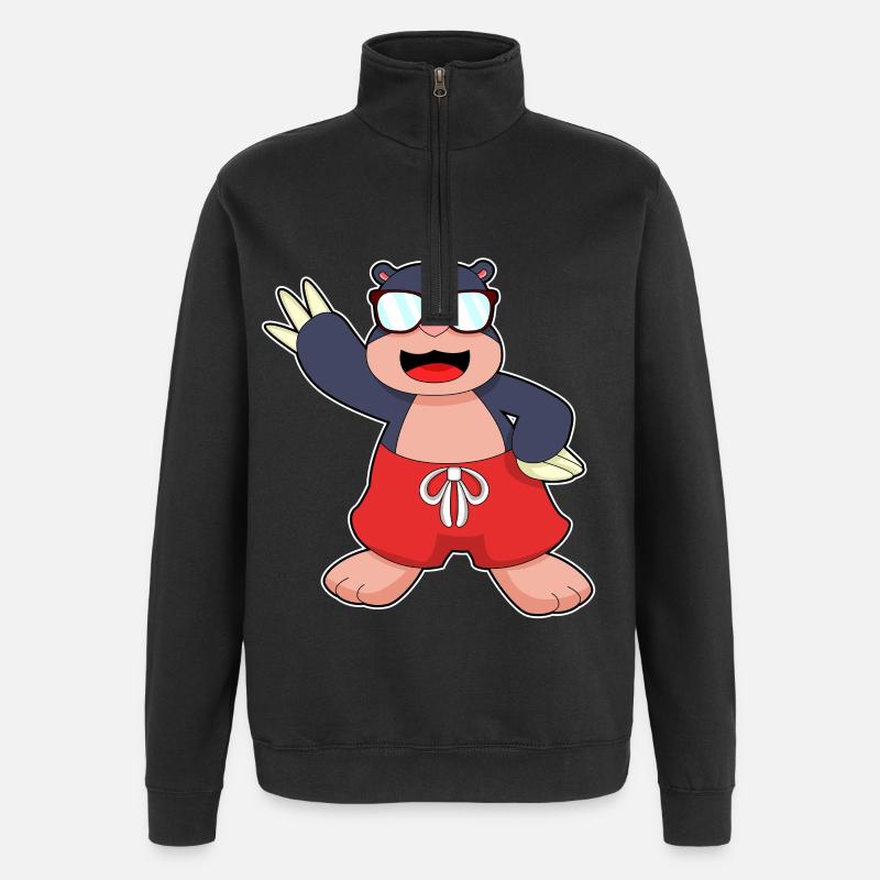 Mole Sunglasses - Quarter-Zip Sweatshirt - black
