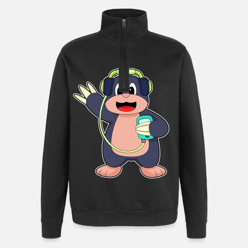 Mole Headphones Musique - Sweat à zip 1/4 - noir