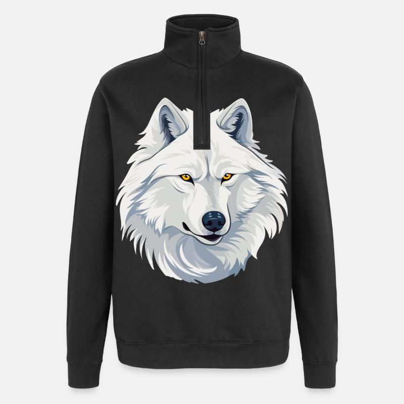White Wolf - Quarter-Zip Sweatshirt - black