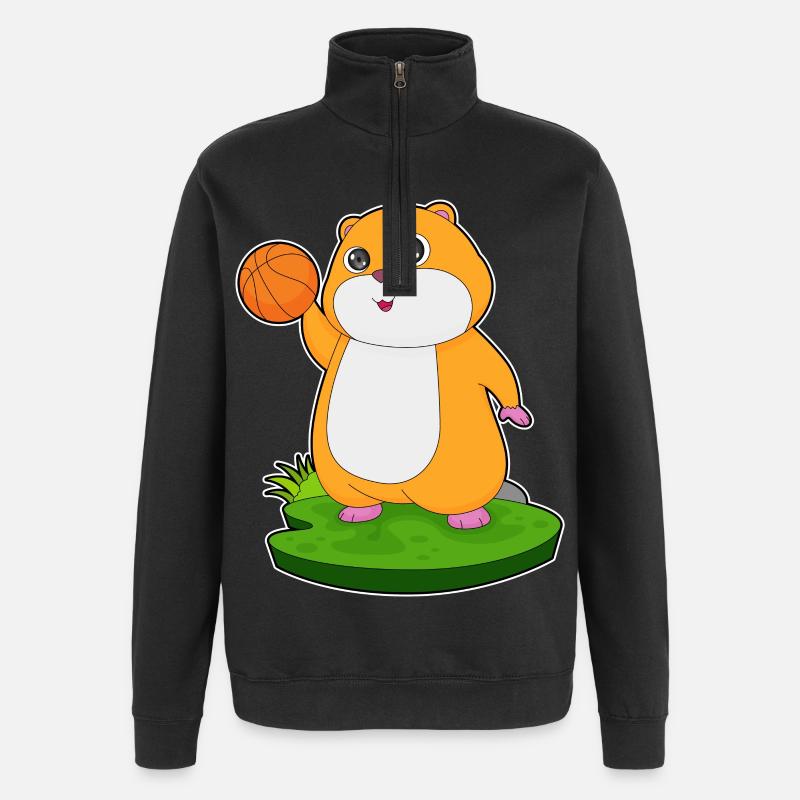 Hamster Basketteur Basketteur - Sweat à zip 1/4 - noir