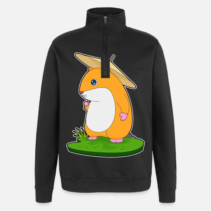 Parapluie de hamster - Sweat à zip 1/4 - noir