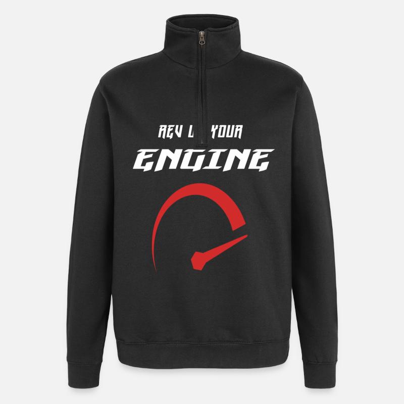 Rev up your engine - Quarter-Zip Sweatshirt - black