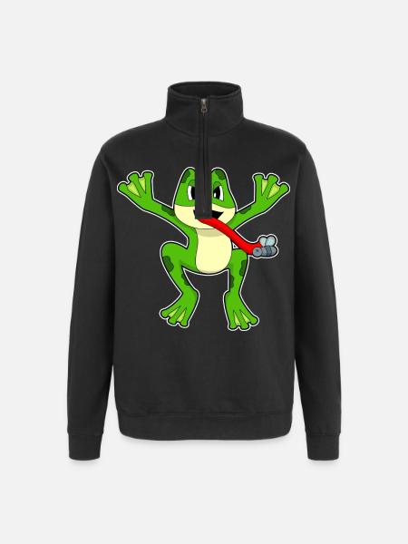 Frog fly - Quarter-Zip Sweatshirt - black
