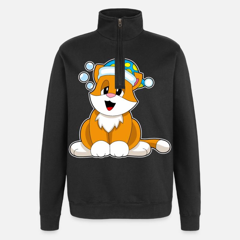Bonnet de nuit pour chat - Sweat à zip 1/4 - noir
