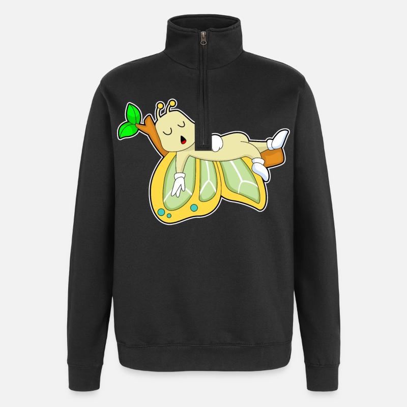 Butterfly Sleeping - Quarter-Zip Sweatshirt - black