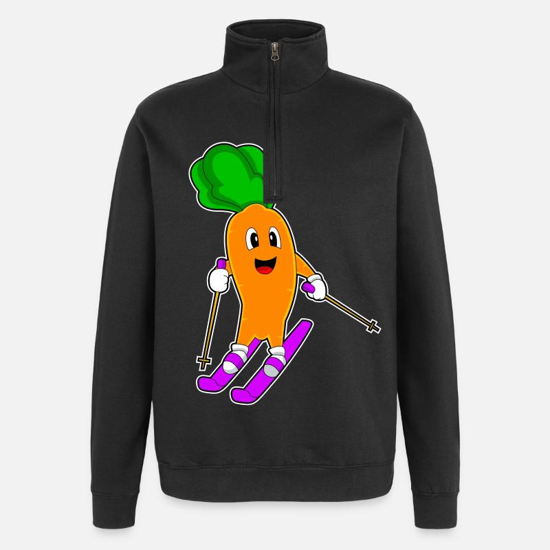 Carrotte Skieur Ski - Sweat à zip 1/4 - noir