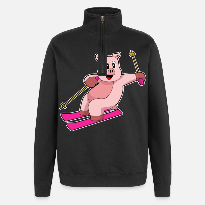Pig Skier Ski - Sweat à zip 1/4 - noir