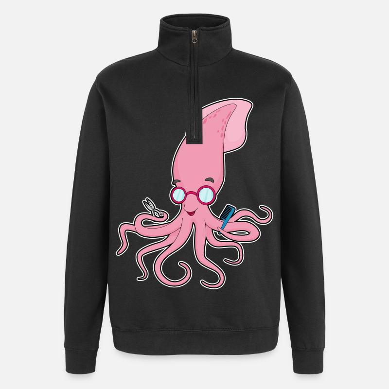 Calmar Coiffeur Ciseaux - Sweat à zip 1/4 - noir