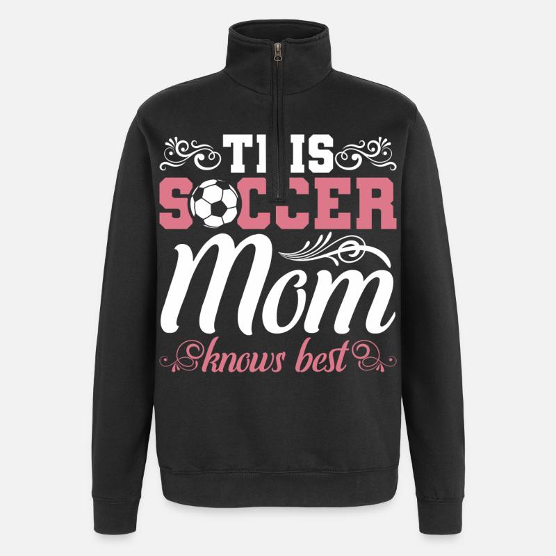 Maman de soccer - Sweat à zip 1/4 - noir