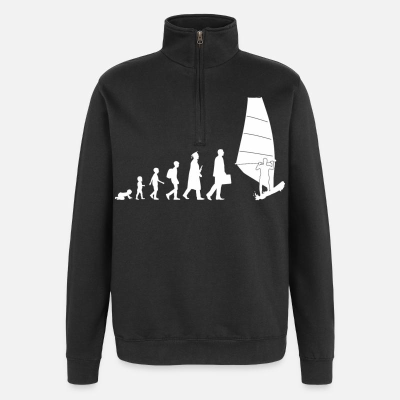 Évolution de la planche à voile - Sweat à zip 1/4 - noir