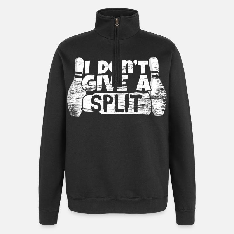 I Don't Give A Split - Quarter-Zip-Sweatshirt - Schwarz