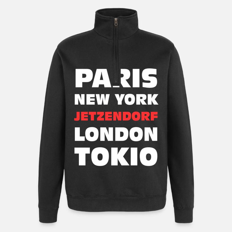 Jetzendorf Bavière drôle - Sweat à zip 1/4 - noir