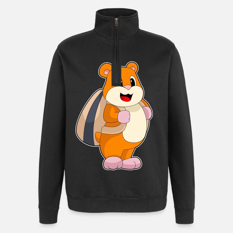 Hamster Samen Rucksack - Quarter-Zip-Sweatshirt - Schwarz
