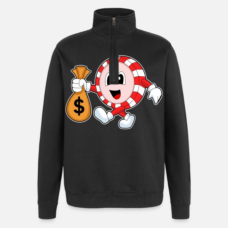 Jetons de poker Poker - Sweat à zip 1/4 - noir