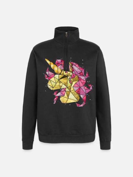 Einhorn Mila Chibi Kind - Quarter-Zip-Sweatshirt - Schwarz