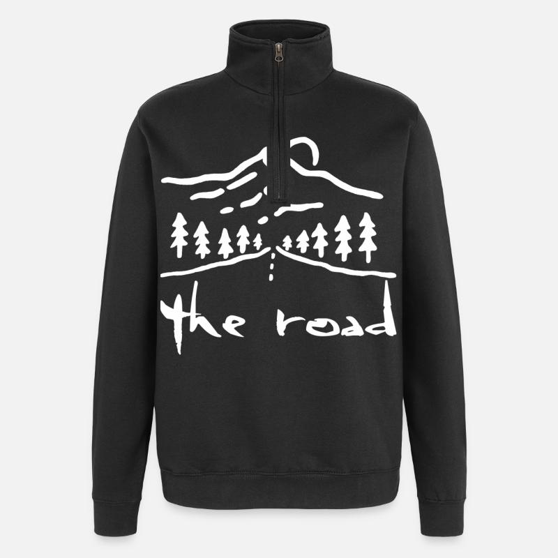 La route blanche - Sweat à zip 1/4 - noir
