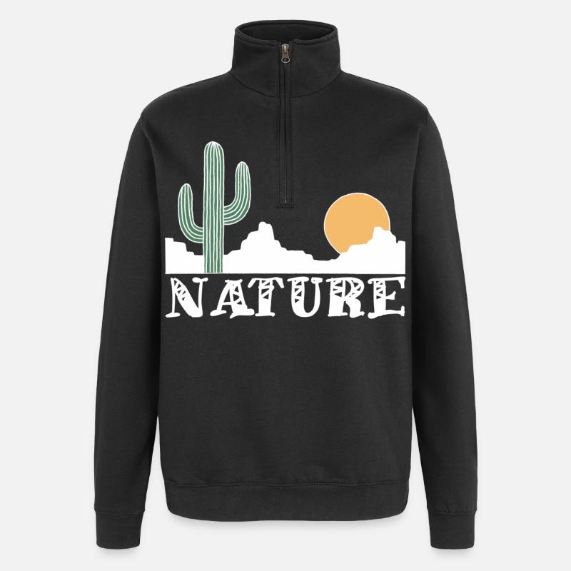 Nature et désert blanc - Sweat à zip 1/4 - noir