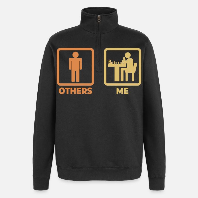 Me as a chess player - Quarter-Zip Sweatshirt - black