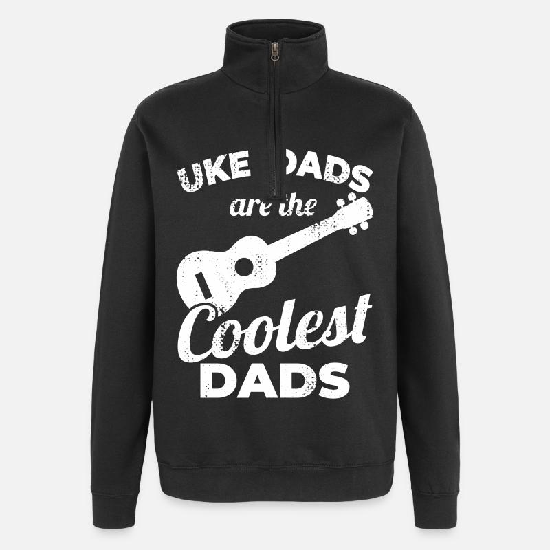 Ukulélé Papa - Sweat à zip 1/4 - noir