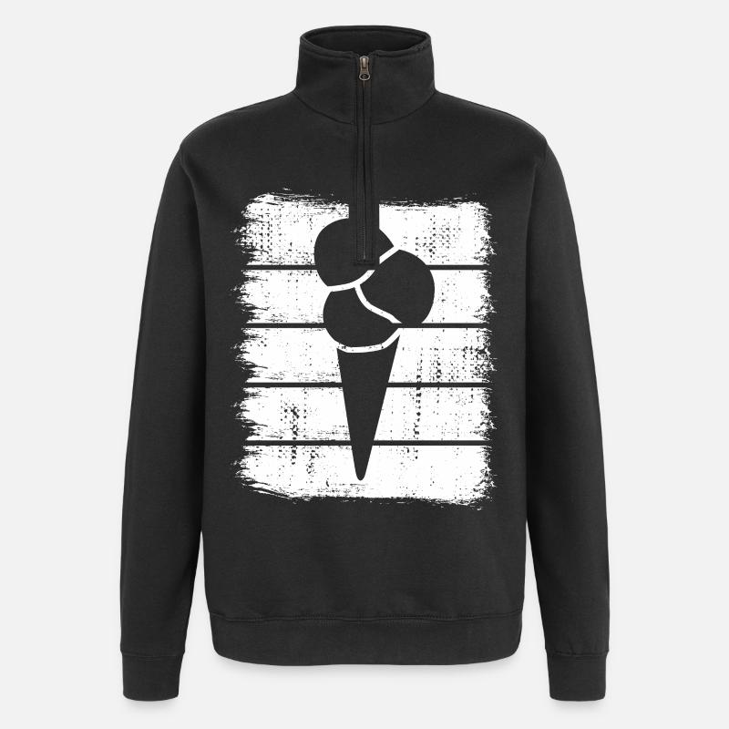Crème glacée dans une gaufre - Sweat à zip 1/4 - noir
