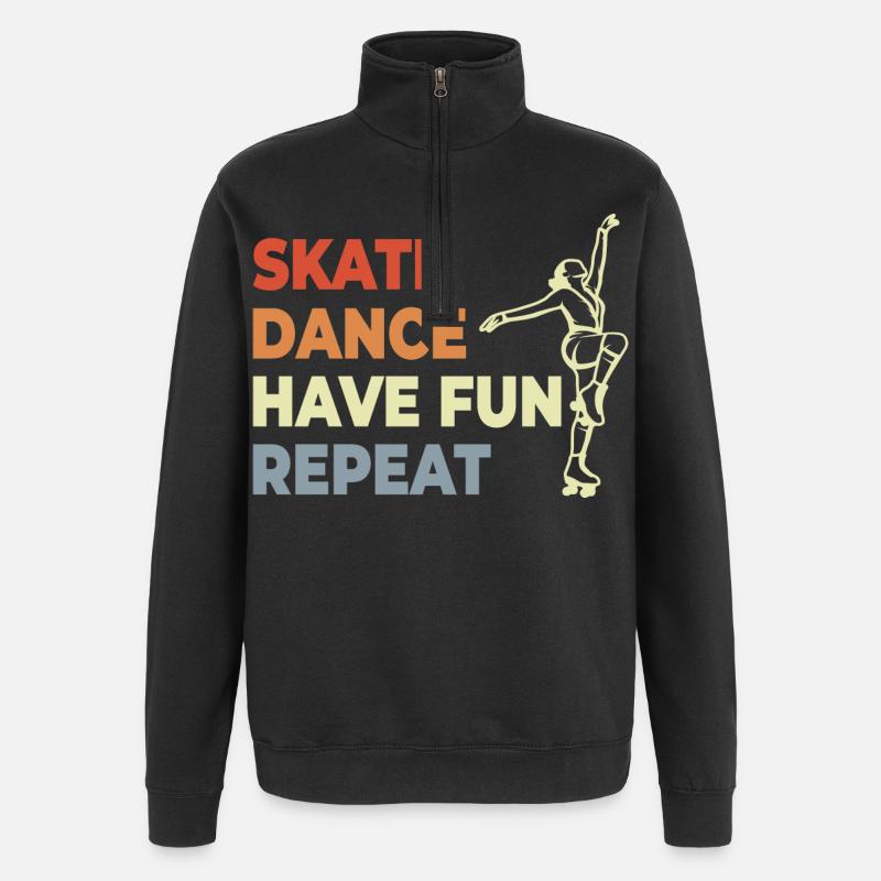 Roller Skate Lovers - Quarter-Zip Sweatshirt - black