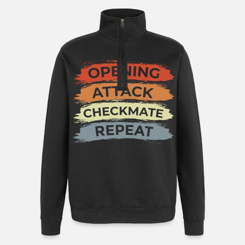 Dicton d’échecs - Sweat à zip 1/4 - noir