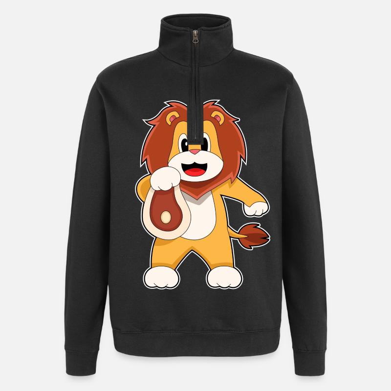 Löwe Fleisch - Quarter-Zip-Sweatshirt - Schwarz
