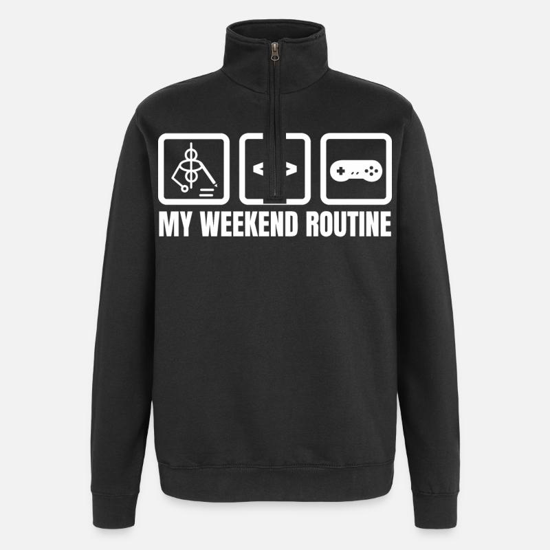 My Weekend Routine - Quarter-Zip Sweatshirt - black