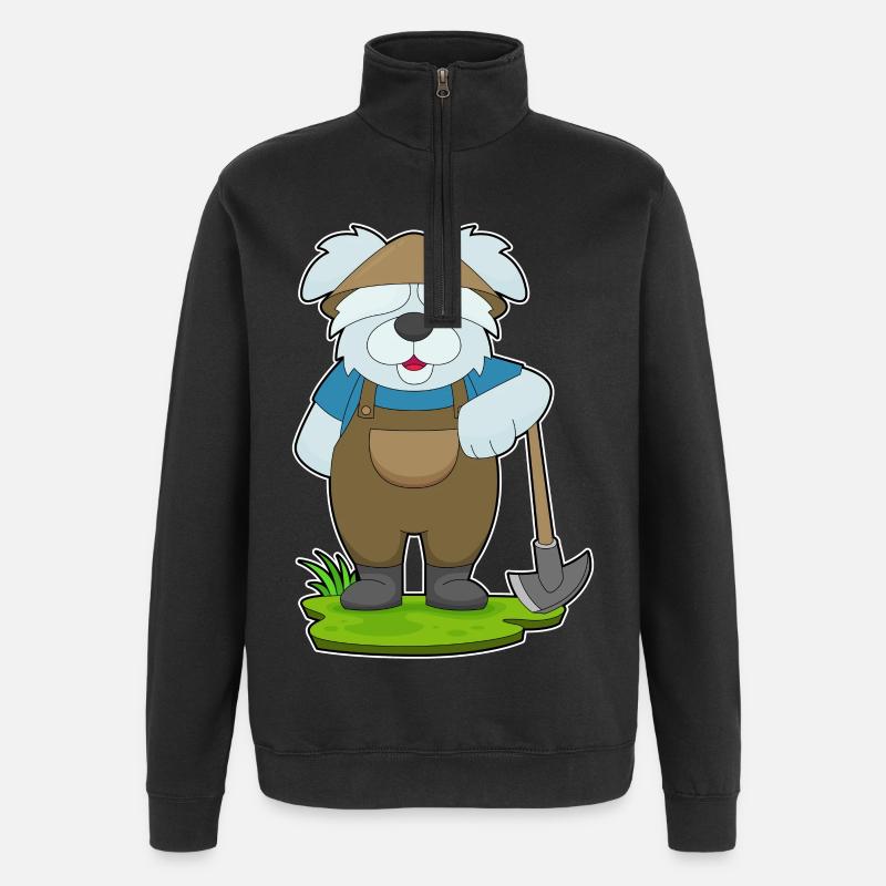 Pioche éleveuse de chiens - Sweat à zip 1/4 - noir