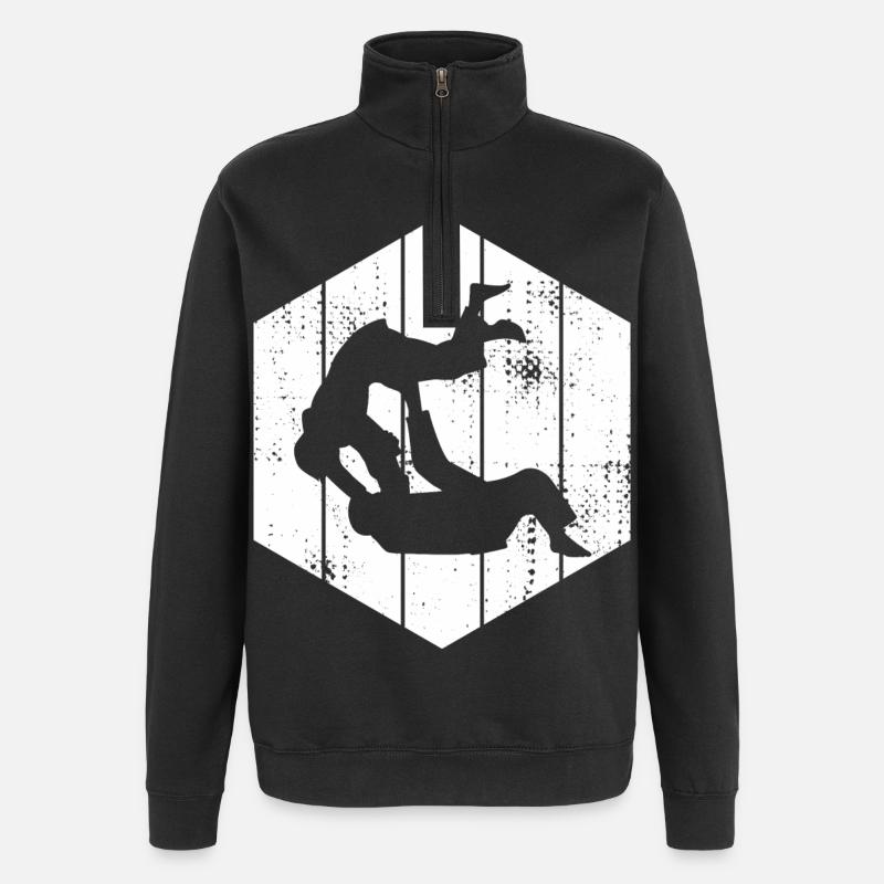 Judo Kämpfer - Quarter-Zip-Sweatshirt - Schwarz