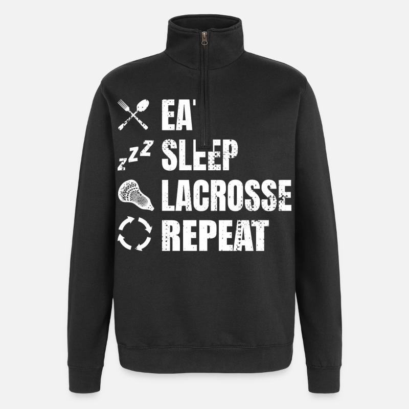 Lacrosse Player Routine - Quarter-Zip Sweatshirt - black