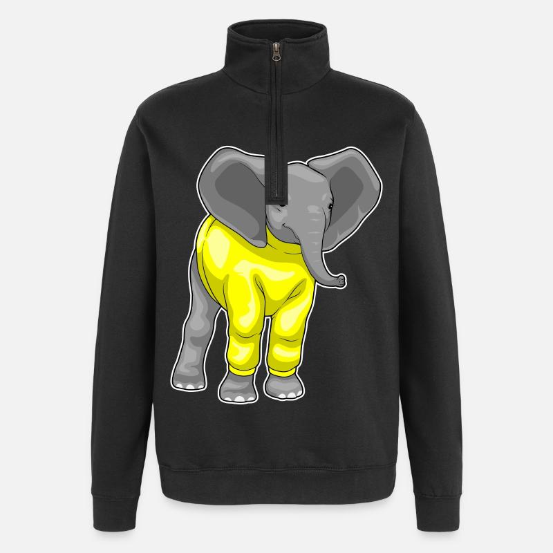 Elefant Winter Pullover - Quarter-Zip-Sweatshirt - Schwarz