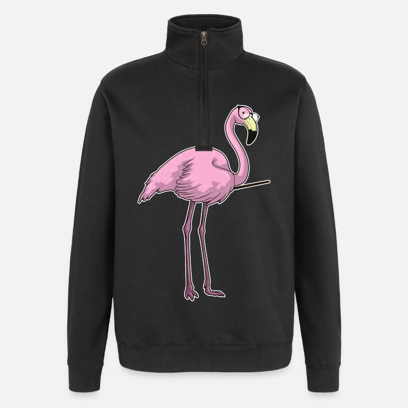 Flamingo Lehrer Pointer - Quarter-Zip-Sweatshirt - Schwarz
