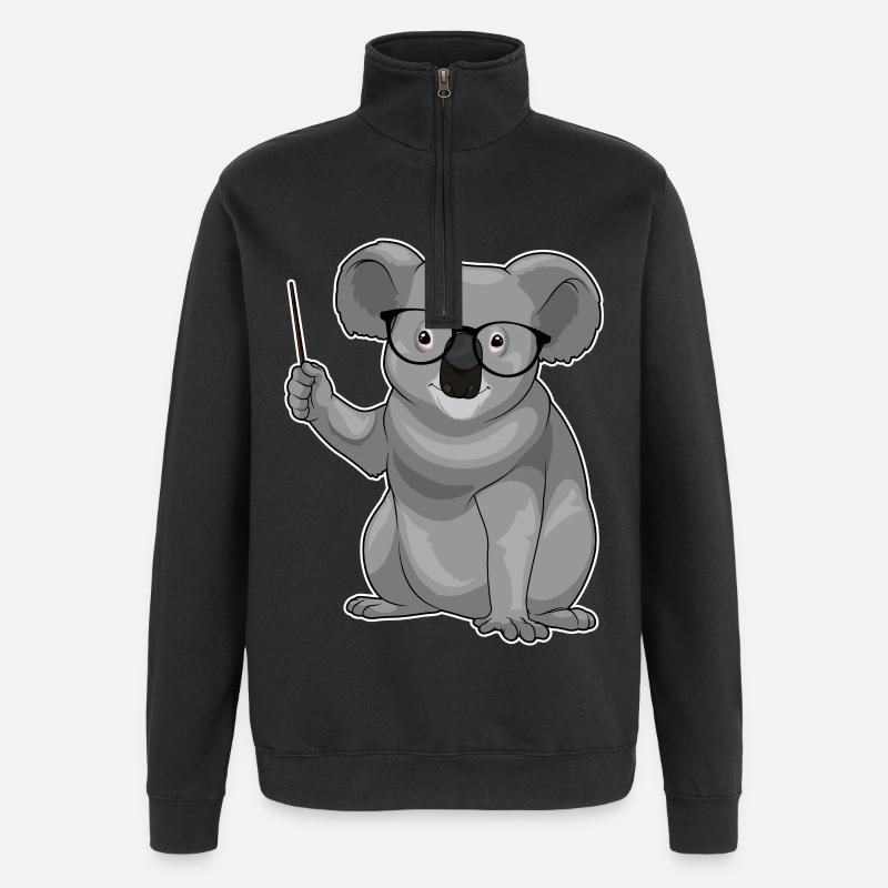 Koala Lehrer Pointer - Quarter-Zip-Sweatshirt - Schwarz