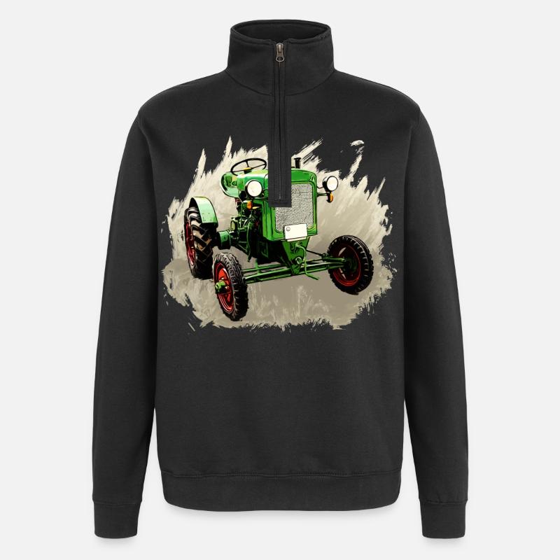 Deutz F1M 414 Bauernschlepper - Quarter-Zip-Sweatshirt - Schwarz