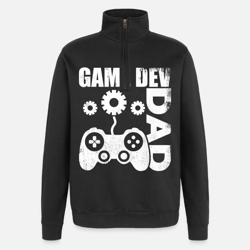 Game Developer Dad - Quarter-Zip Sweatshirt - black