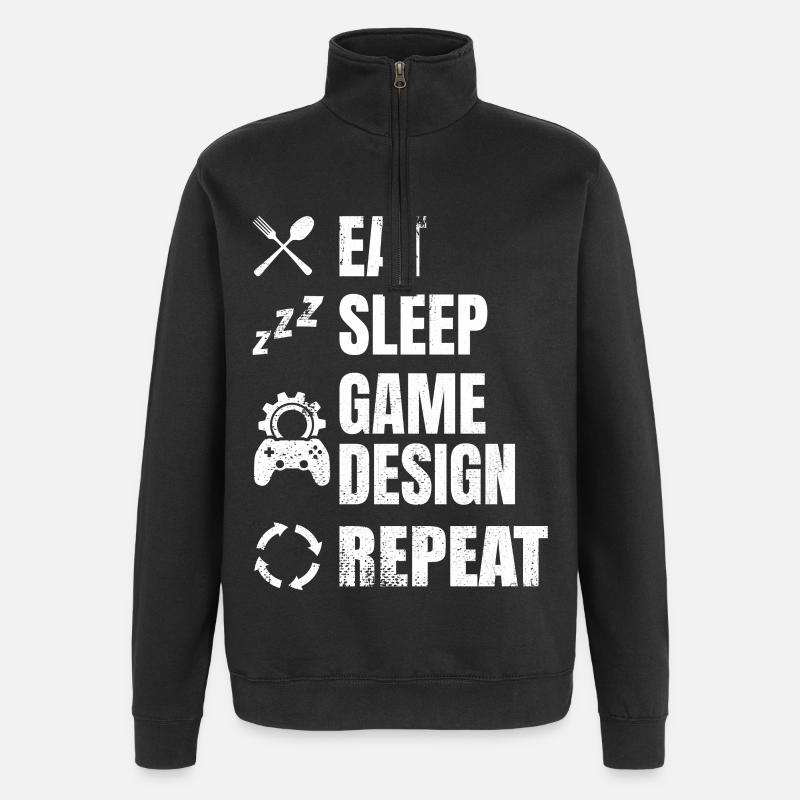 Game Designer Routine - Quarter-Zip Sweatshirt - black