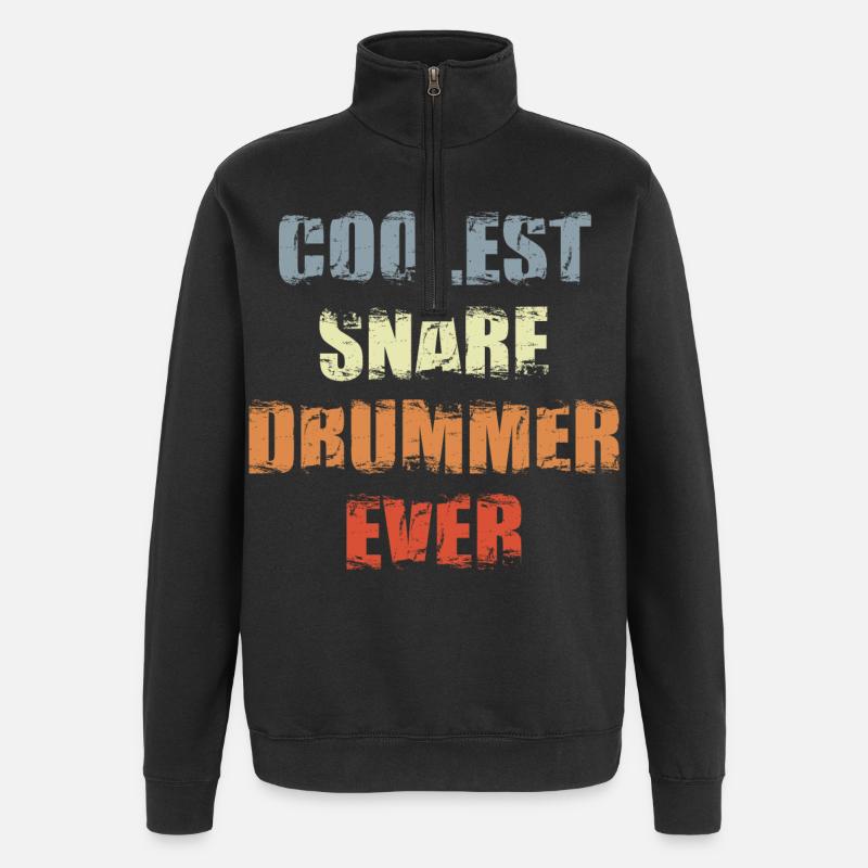 Snarling Drum Player - Quarter-Zip Sweatshirt - black
