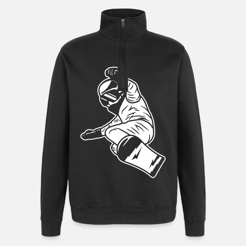 Snowboard Junge - Quarter-Zip-Sweatshirt - Schwarz
