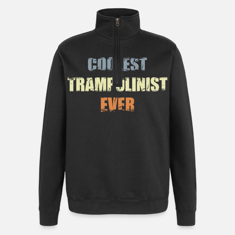 Athlète de trampoline cool - Sweat à zip 1/4 - noir