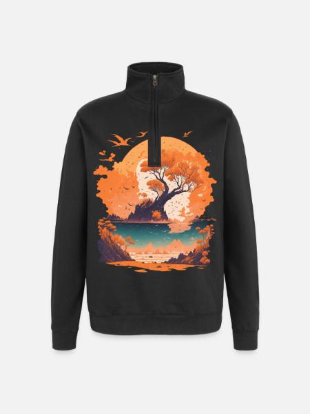 Pure nature Holiday Relaxation - Quarter-Zip Sweatshirt - black