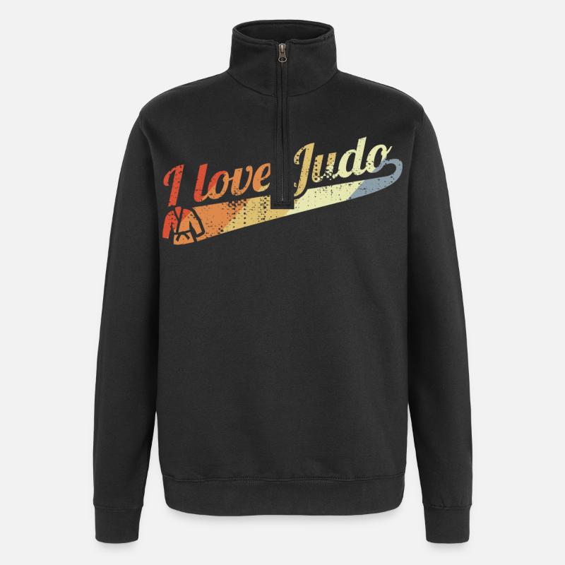 Combattants de judo - Sweat à zip 1/4 - noir