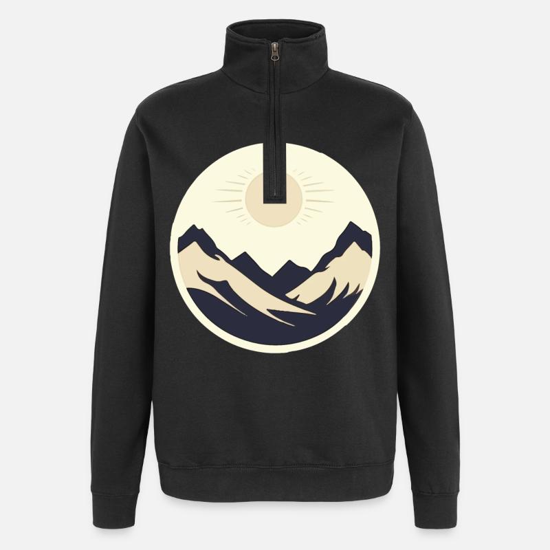 Berge bei Sonnenschein - Quarter-Zip-Sweatshirt - Schwarz