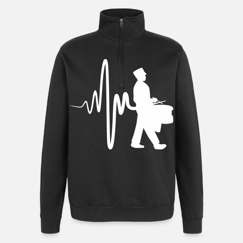 Paradetrommler - Quarter-Zip-Sweatshirt - Schwarz
