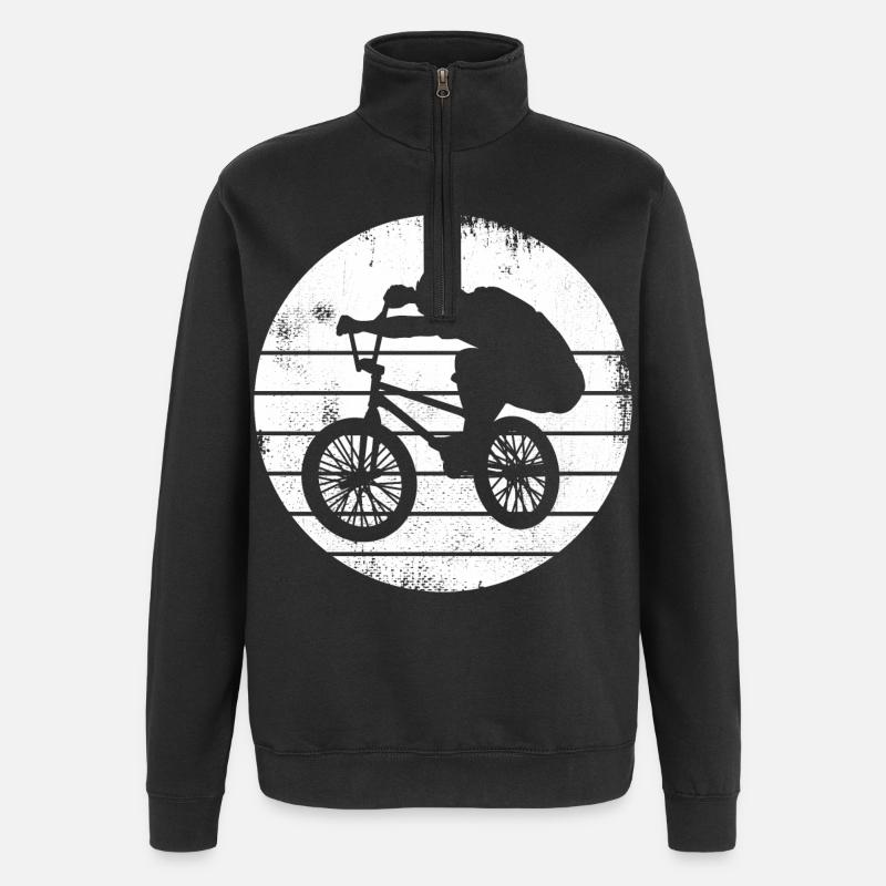 BMX Radfahrer - Quarter-Zip-Sweatshirt - Schwarz