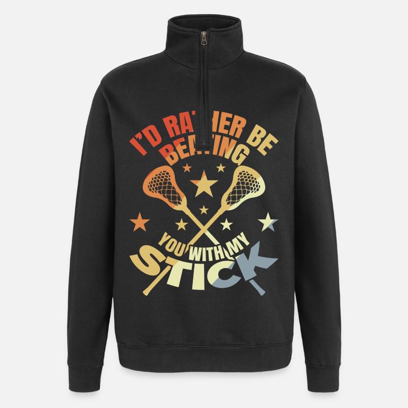 Drôle de blague sur la crosse - Sweat à zip 1/4 - noir