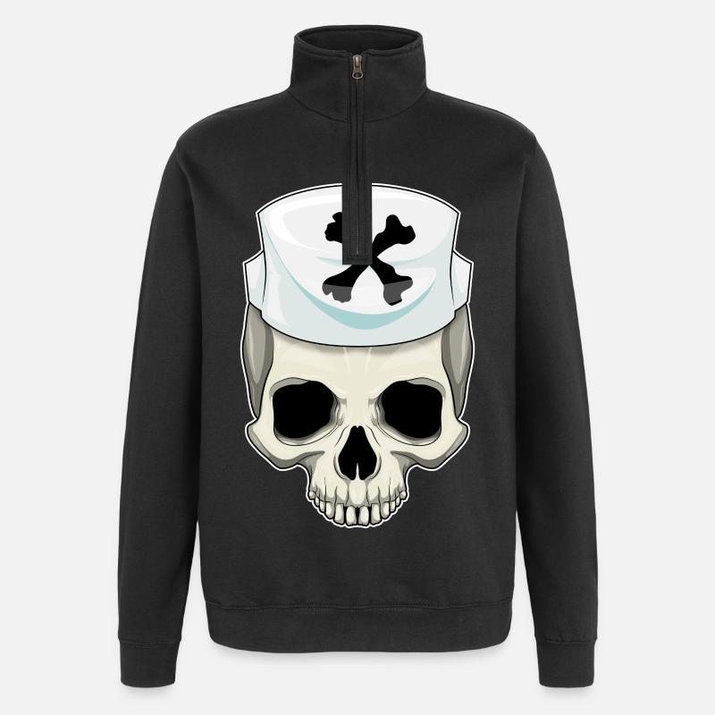 Infirmière crânienne - Sweat à zip 1/4 - noir
